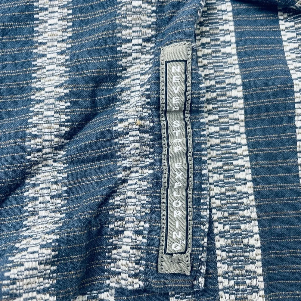 The North Face Mens Short Sleeve Button Down Shirt Bundle Plaid Tribal Blue M